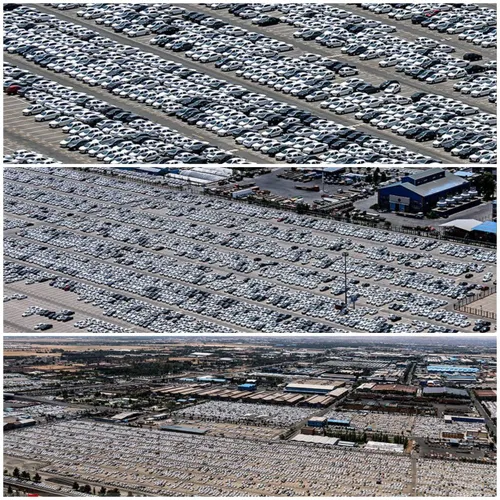 تصویر هوایی منتشر شده از یکی از پارکینگ های ایران خودرو
