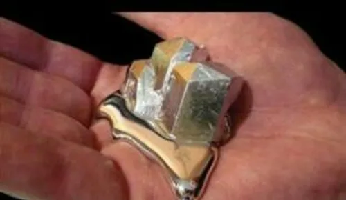 فلز گالیوم با دمای دست آب می شود