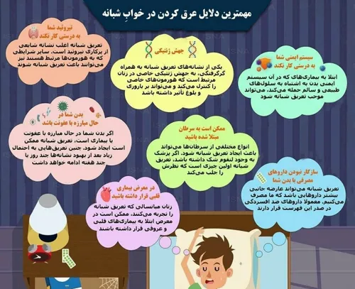 مهم ترین دلایل عرق کردن در خواب شبانه (☝ ️)