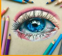 ایده طراحی چشم با مداد