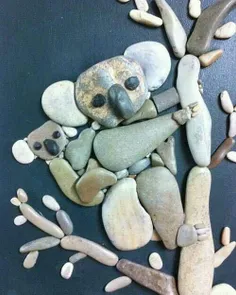 ⭕ ️ تصویری جذاب از #خلاقیت در هنرسازی با سنگ های ساحل! 