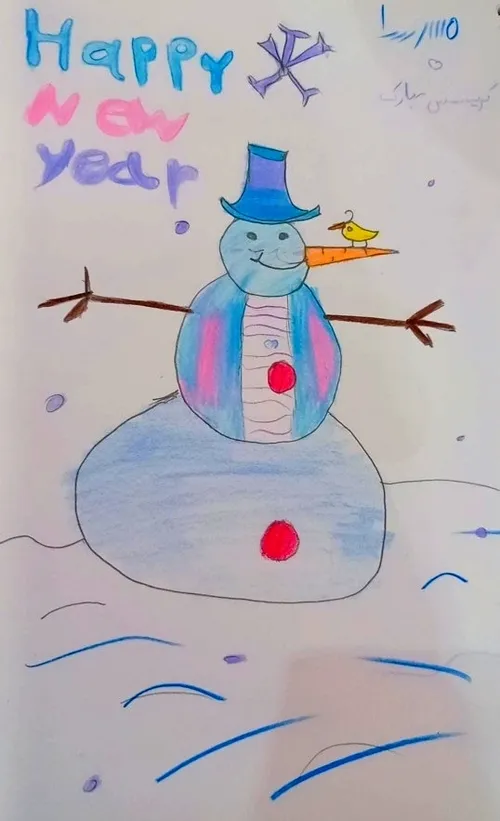 امروز معلم نقاشیمون تو کلاس آنلاین گفت یه آدم برفی بکشید 