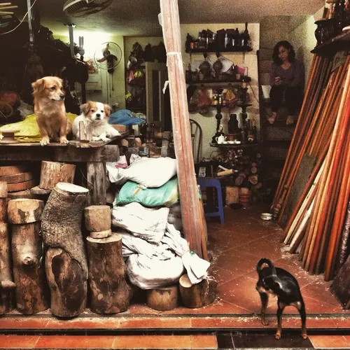 A carpentry shop in centre of old quarter of Hanoi, Vietn