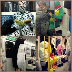 #مترو لندن یکی از#عجیب ترین سالن های#مد.گاه مردم با لباسه