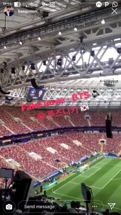 فیلم پخش آهنگ فیک لاو در ورزشگاه روسیه قبل از شروع بازی ف