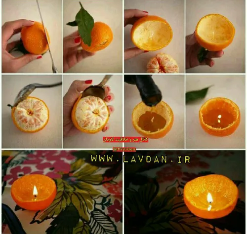 ایده ای خلاقانه برای ساخت جاشمعی با پوست نارنگی 😍