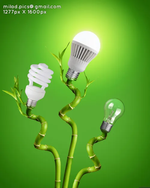 سبز لامپ انرژی برق بامبو کم مصرف پاک
