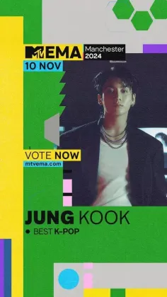 جونگکوک و جیمین در کتگوری "Best Kpop" مراسم EMA 2024 نامز