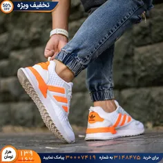 کفش ورزشی Adidas مردانه سفید نارنجی مدلSiban
