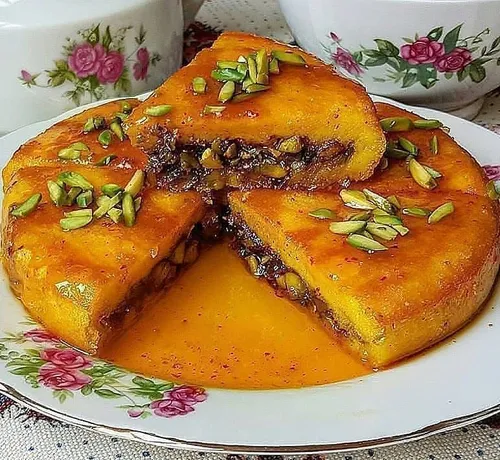 خاگینه تبریزی زعفرانی با مغز پسته 🧇 😋