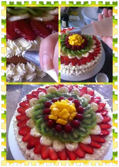 #مراحل درست کردن کیک میوه ای خوشمزه (7)