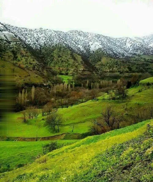 *بهار و زمستان هم زمان در روستای زیبای نگل . مسیر سنندج ب