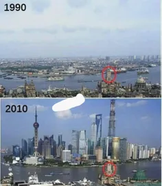 تغییرات شهر شانگهای ظرف مدت ۲۰ سال