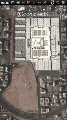 نقشه گوگل ارث از مدینه النبی و قبرستان بقیع
