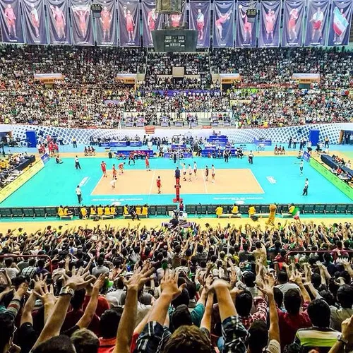 A view of Azadi Volleyball Stadium. Iran and the USA men'