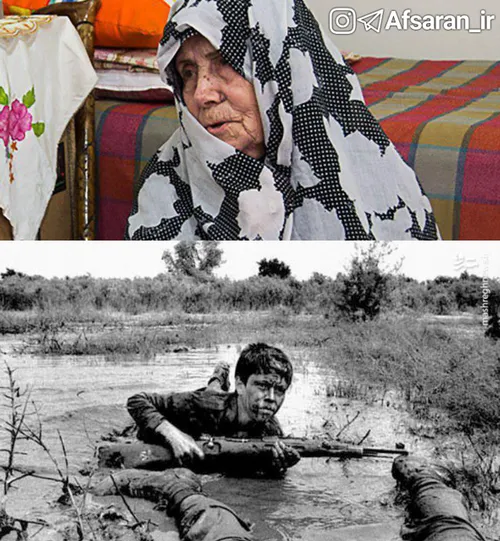 مادر شهید حسن جنگجو دقایقی قبل و همزمان با تشییع فرزند شه