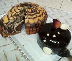 کیک زبرا ومینی کیک خامه ای