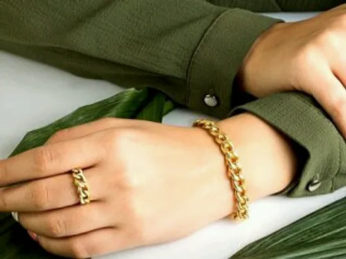 ست زیبای انگشتر و دستبند نقره زیورآلات جواهرات مد