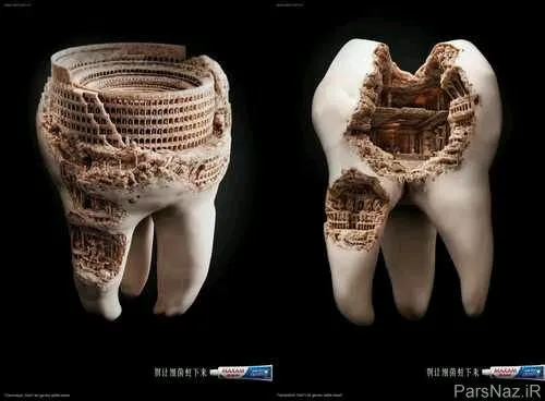 خلق اثارشگفت انگیزهنری روی دندان انسان،شایددرنگاه اول باو