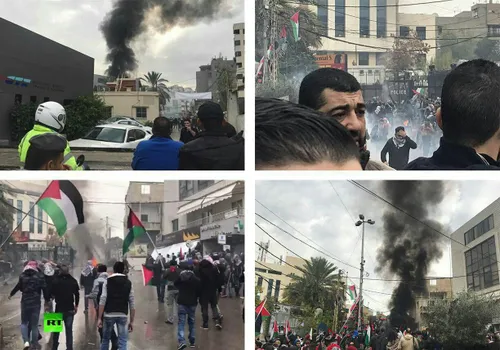 📸 منابع خبری از زد و خورد میان تظاهرات کنندگان و پلیس بیر