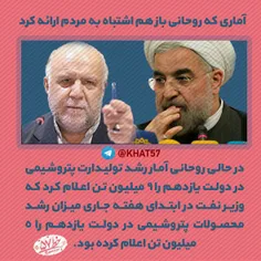 آقای روحانی حداقل موقع آمار دهی با وزیر نفتت هماهنگ باش .