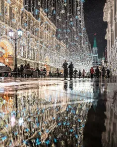 چراغانی کردن خیابانها؛سال نو میلادی#مسکو، روسیه😍