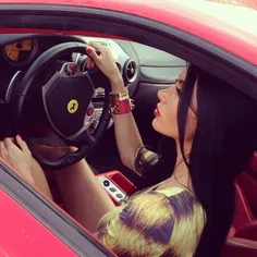 #fashion+girl+car+style+Red