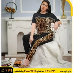 🏆ست تیشرت شلوار نگین دار زنانه مدل HAMTA