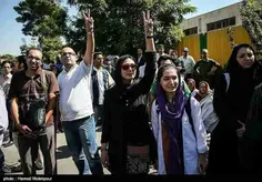 باران کوثری در مراسم استقبال ریس جمهور روحانی در بازگشت ا