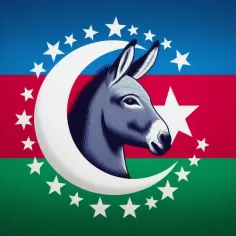 عکس پرچم جمهوری آذربایجان با الاغ، مناسب برای پانترکهای عزیز 