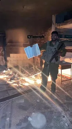 🔸به آتش کشیدن قران کریم در غزه توسط تروریست‌های کودک کش ص
