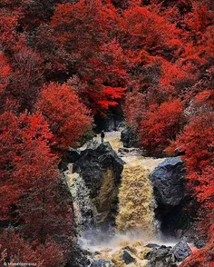 غروب محسور کننده پاییز گیلان ، آبشار ماسوله