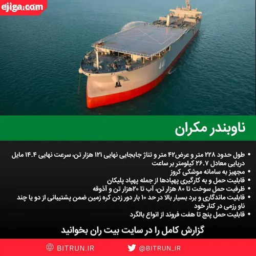 🌷ناوبندر مکران بزرگترین شناور نظامی ساخت ایران  ادامه...🌷