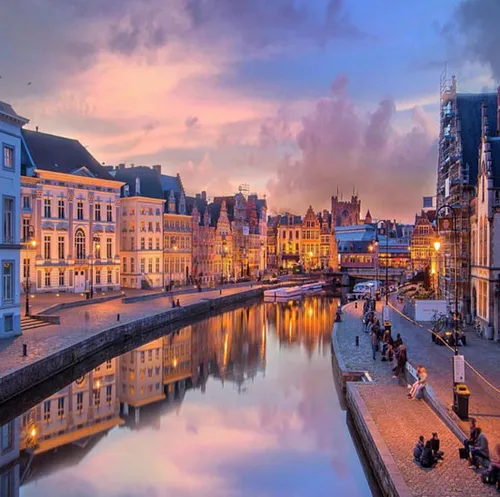 تصویری زیبا از شهر خِنت یا گِنت (Gent, Ghent) در شمال بلژ