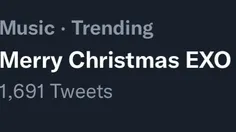 عبارت "Merry Christmas EXO" تحت تاپیک موسیقی در توییتر تر