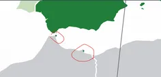 کوچکترین مرز جهان بین اسپانیا و مراکش قرار داره (مناطقه سبز پررنگ کشور اسپانیا هست)