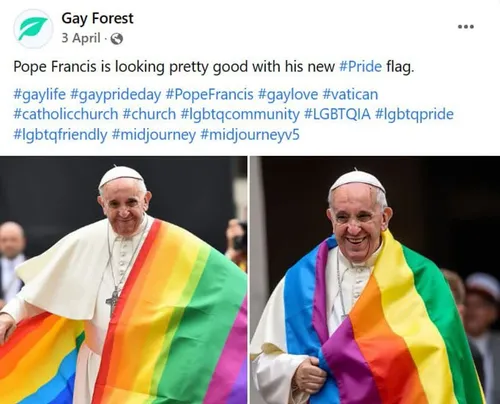 🔹 پاپ همجنس باز شد یا هوش مصنوعی شیطنت کرده است ؟