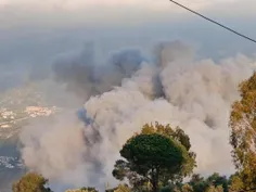 #تصویر| لحظه بمباران شهر خیام در جنوب لبنان توسط هواپیماه