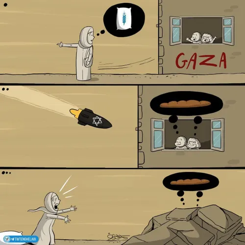 داستانی کوتاه از غزه، به روایت کاریکاتوریست یمنی!