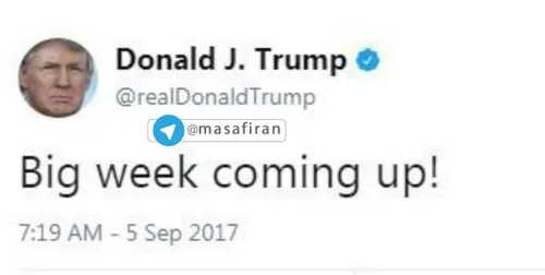 ⭕ ️ توئیت مرموز ترامپ؛ هفته مهمی در پیش است