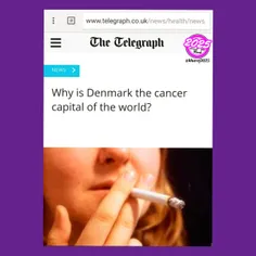 🔵  تیتر روزنامه انگلیسی تلگراف: چرا دانمارک پایتخت سرطان 