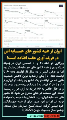 🚨ایران از همه کشور های همسایه اش در فرزند آوری عقب افتاده