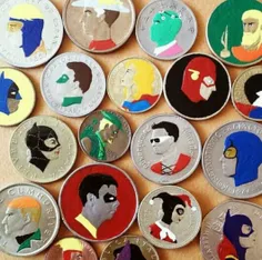 یک #هنرمند #خلاق سکه ها را به شکل شخصیت های معروف رنگ امی