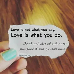 Love is not what u say ... Love is what u do ⁦❤ ️⁩ 