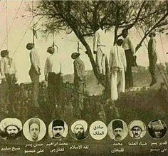 🔴 عکس بالا، صحنه به دار کشیدن هشت آزادیخواه تبریزی در شهر