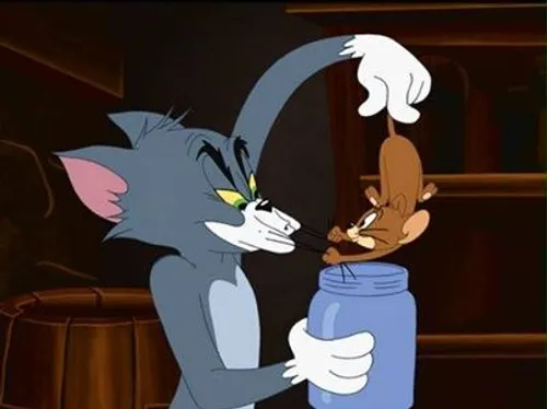 Tom attempts to pickle Jerry.