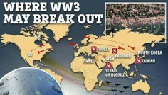 ☑️ نشریه SUN: نقشه ۸ مکانی که احتمالا جنگ جهانی سوم در آن
