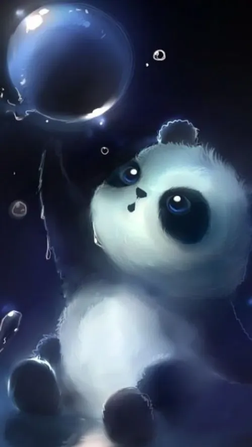 wallpaper profile beautiful HD animation panda black whit