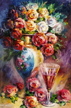 نقاشی های زیبای رنگ روغن گل های رز