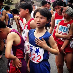 Young North Korean runners line up at the #Pyongyang Mara